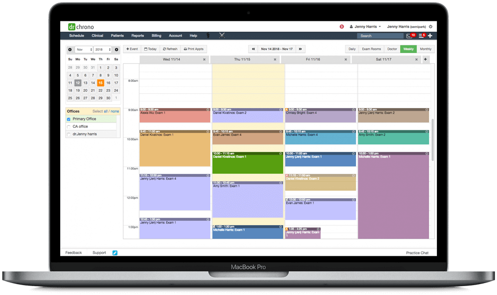 iMac with DrChrono's calendar