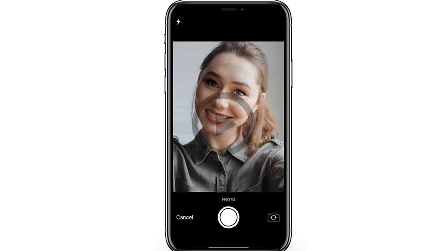 Selfie of a girl taken on an iPhone