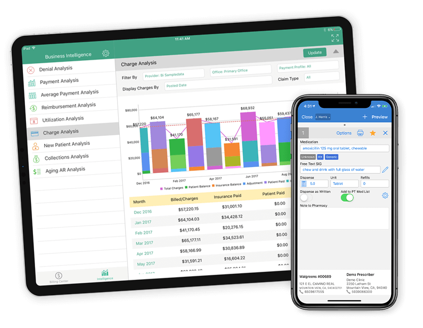 RCM iPad and EHR iPhone Topview