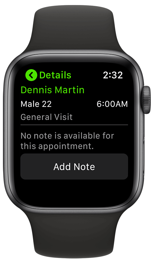 Apple watch showing provider messaging employees