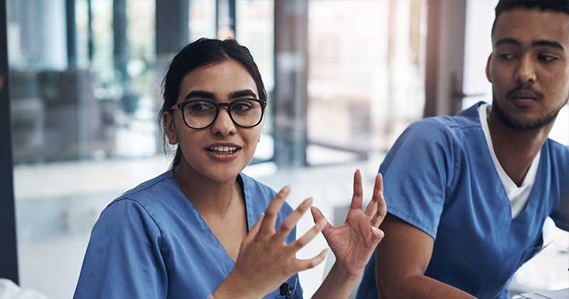Medical staff talking