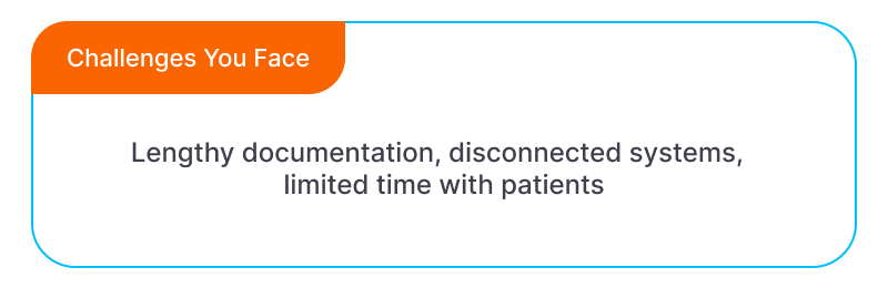 The Guide to Electronic Health Records (EHR) Software Challenges You Face: Lengthy documentation, disconnected systems, limited time with patients